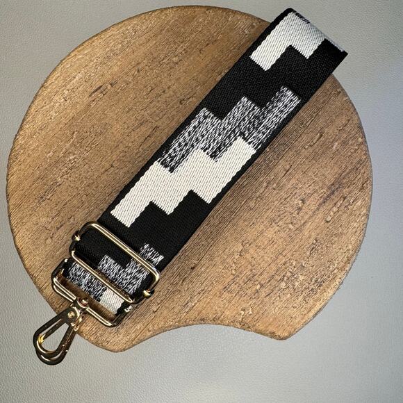 Wide Gray Black Neutral Purse Strap Adjustable Crossbody Guitar Strap FAST SHIP - Picture 1 of 4